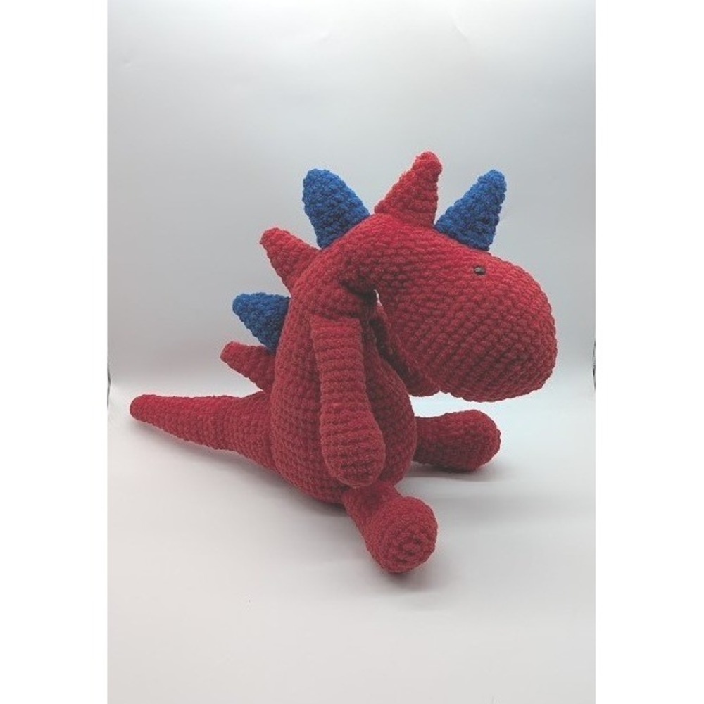 Handmade Crochet Large 17" Dinosaur Plush Amigurumi Stuffed Animal Play Gift Toy